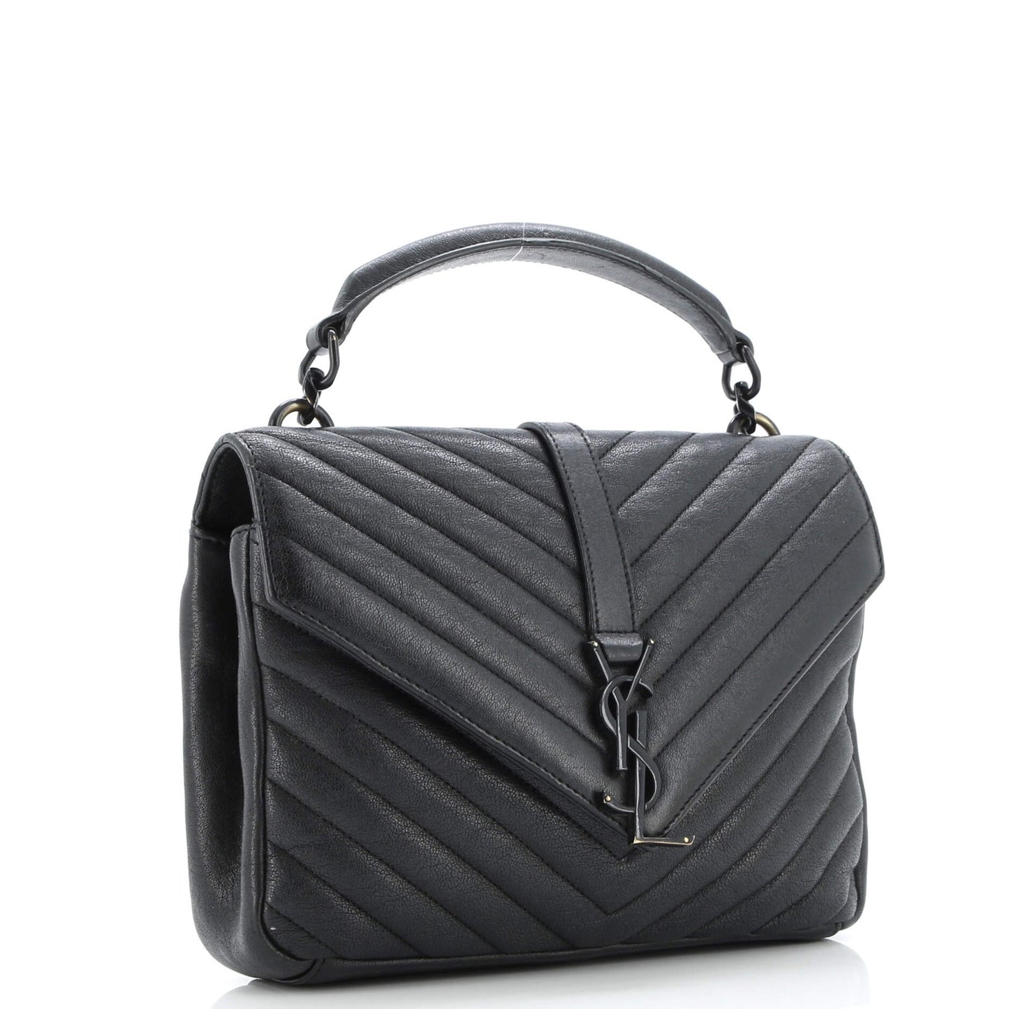 Saint Laurent Classic Monogram College Bag Matelasse Chevron Leather Medium