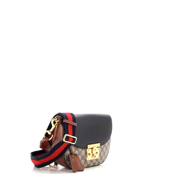 Gucci Padlock Saddle Shoulder Bag Gg Coated Canvas And Leather Medium