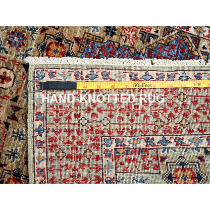 2'7"X15'10" Brown Hand Knotted Wool Mamluk Dynasty Xl Runner Oriental Rug