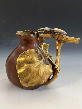 Christofle Bronze Vase By Henri Varenne 1900C Vines And Stag Beetles