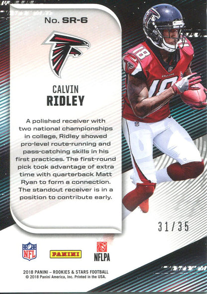 Calvin Ridley 2018 Panini Rookie And Stars Stellar Rookies Orange Rookie Card