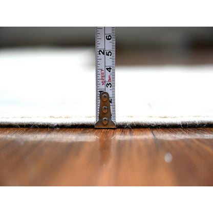 2'6"X5'10" Gray White Wash Peshawar Wool Hand Knotted Runner Rug