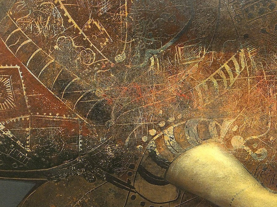 Mersad Berber Cita Original Mixed Media On Paper, 50F, Signed, Bosnian Artist