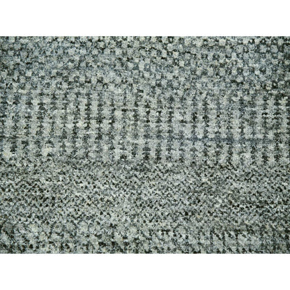 8'X8' Glacier Gray Modern Grass Hand Knotted Wool Square Oriental Rug