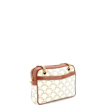 Celine Patapans Bag Triomphe Coated Canvas Small