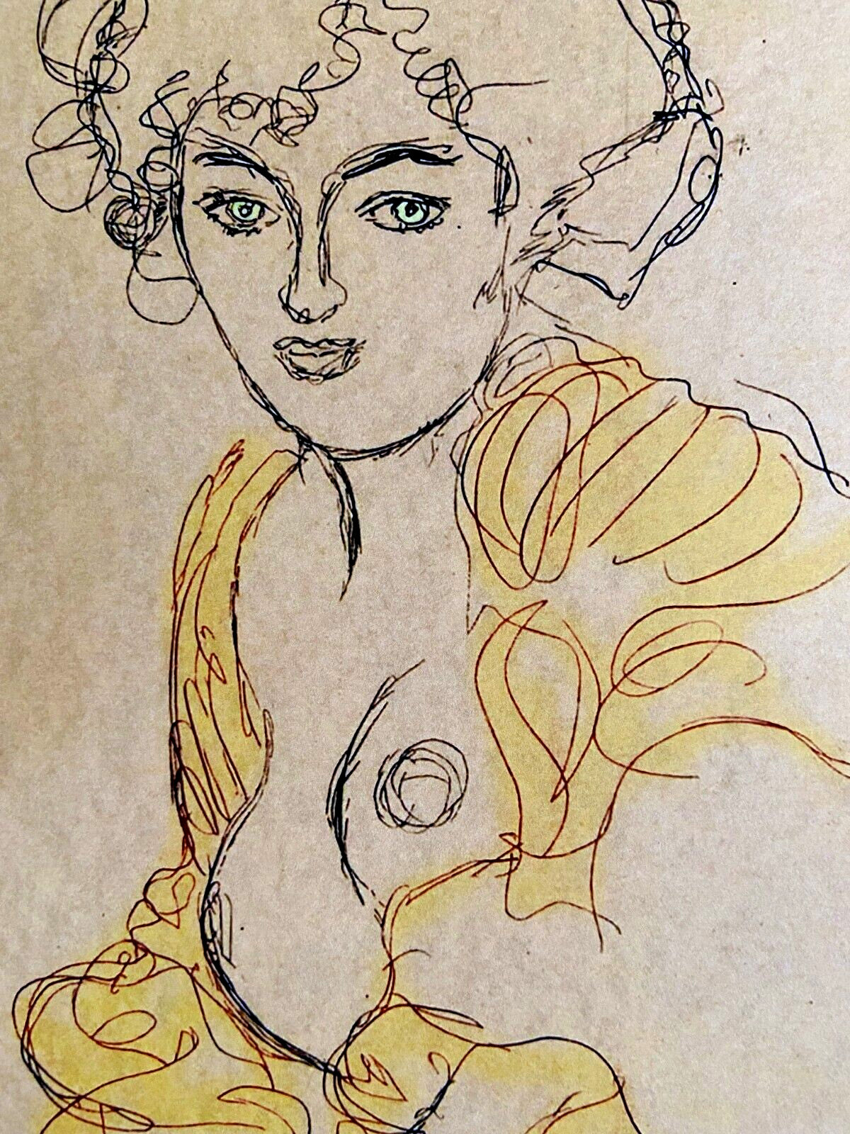 Gustav Klimt Hand Signed Numbered Crayon - Egon Schiele Alberto Giacometti