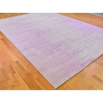 10'X14'2" Wool Only Ombre Design Pink With Touches Of Ivory Rug