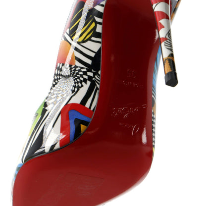 Christian Louboutin Women'S Hot Chick Pumps Printed Patent 100