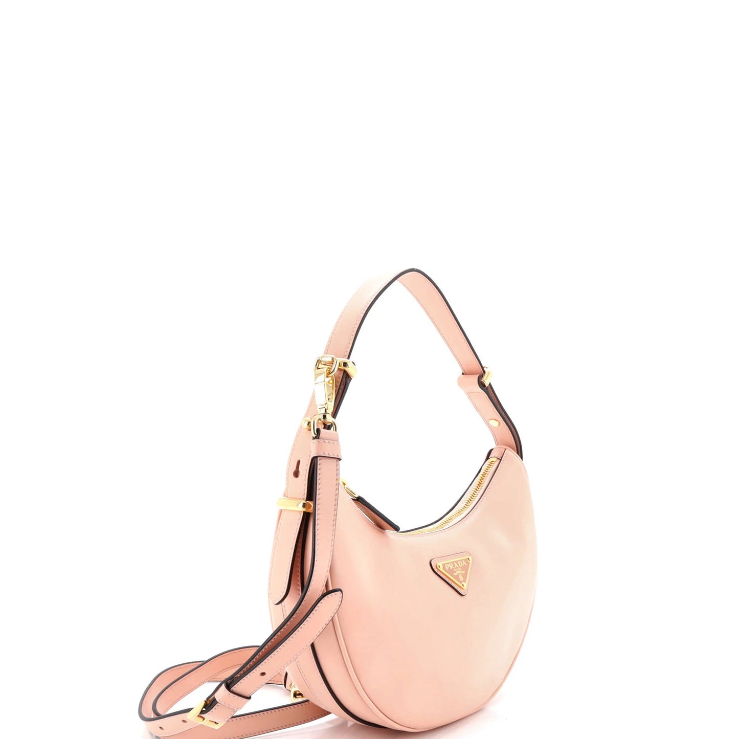 Small Prada Arque Half Moon Hobo Leather