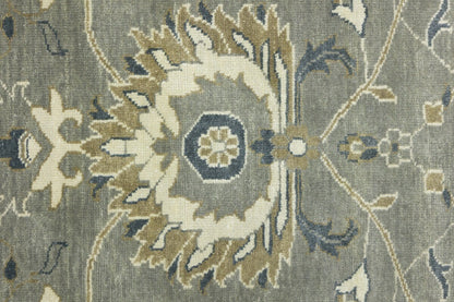 Handmade Peshawar Rug Taupe Floral Osh Chobi