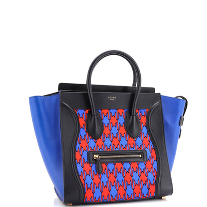 Celine Luggage Bag Printed Textile And Leather Mini
