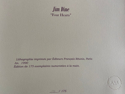 Jim Dine Lithograph Coa Signed Op Hand Numbered In Pencil Crayon