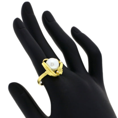 TASAKI   Ring Pearl Pearl Diamond K18 Yellow Gold