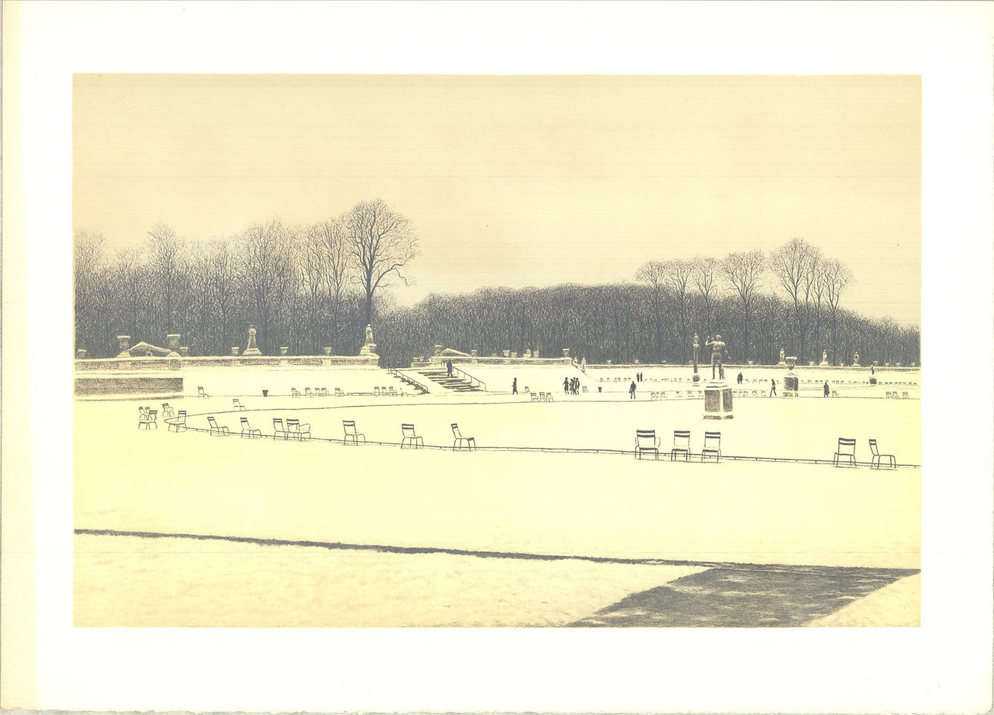 Harold Altman Park Scene " Lithograph Contemporary