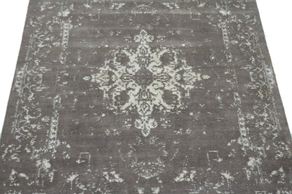 Modern Distressed Hand Knotted Carpet Home Area Rug 6x8 ft