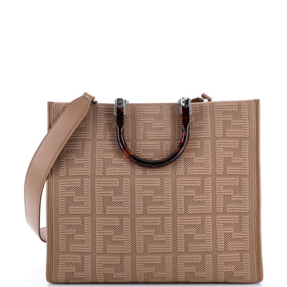 Fendi Sunshine Shopper Tote Zucca Technical Mesh Medium