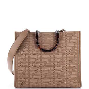 Fendi Sunshine Shopper Tote Zucca Technical Mesh Medium