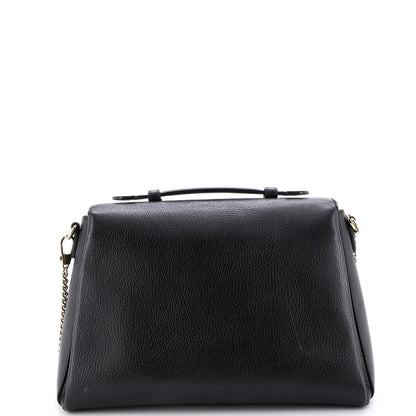 Gucci Interlocking Top Handle Bag Leather Medium