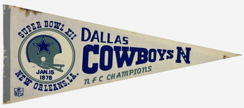 1978 Vintage Dallas Cowboys Super Bowl Xii Pennant 12X30