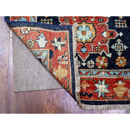 2'7"X11'8" Blue Karajeh Design Pure Wool Fine Aryana Runner Oriental Rug