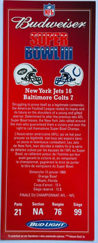 Joe Namath Earl Morrall Autographed Super Bowl Iii Reprint Ticket