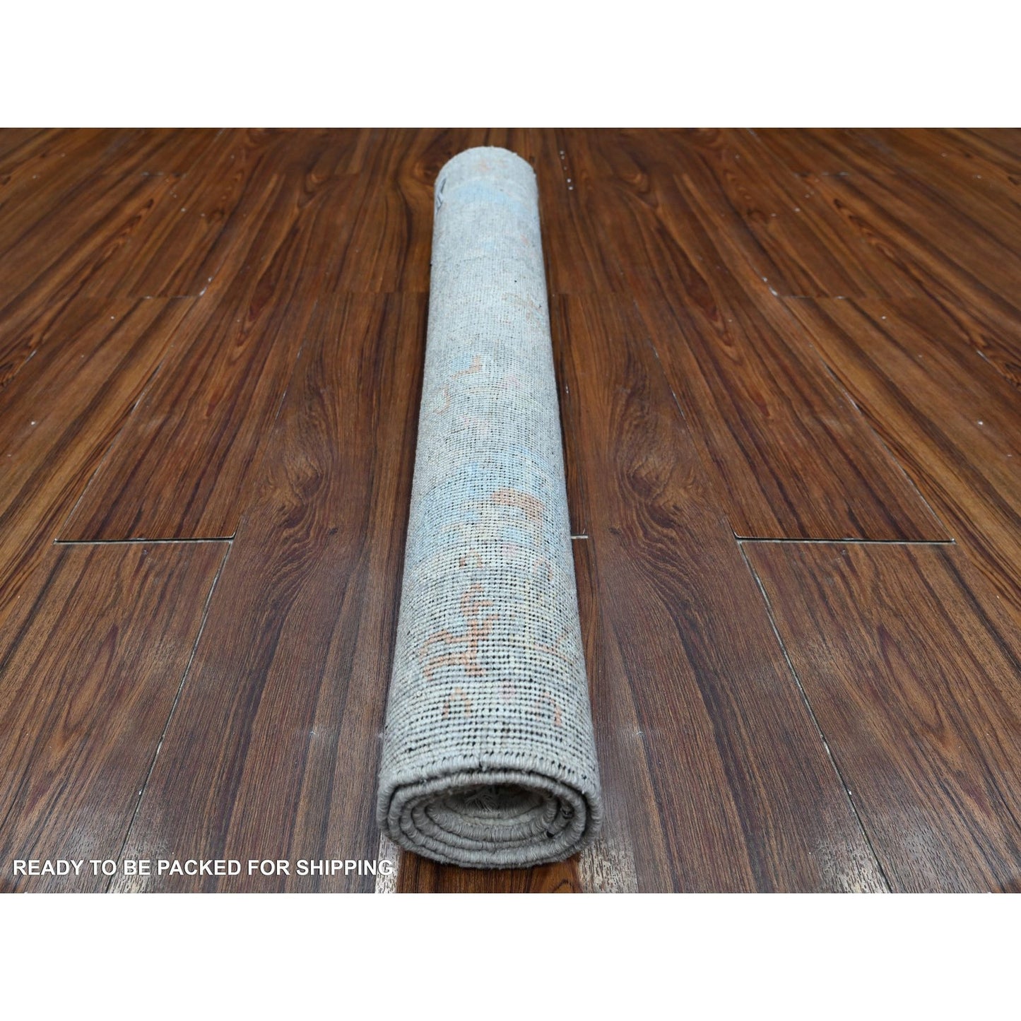 3'1"X5' Gray Washed Out Zoroastrian Design Hand Knotted Wool Oriental Rug