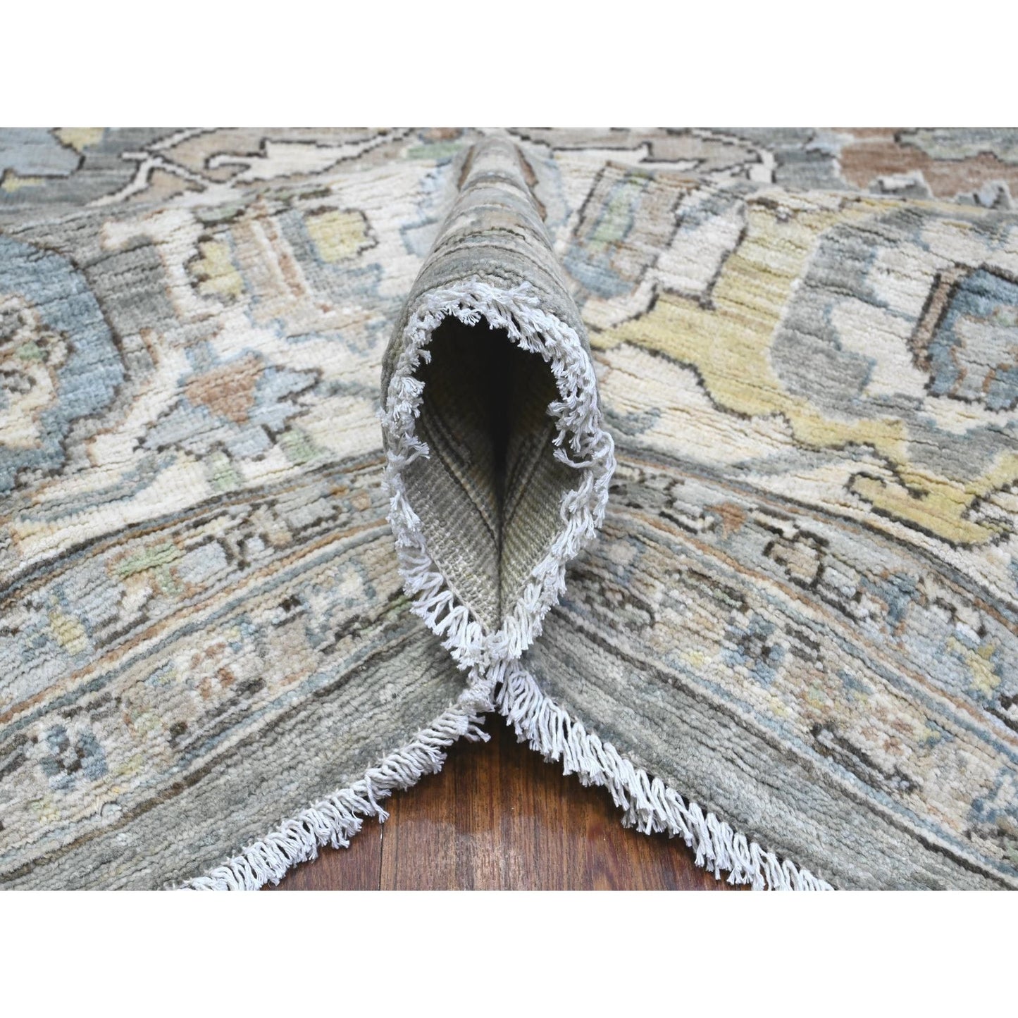 8'3"X10'5" Ultimate Gray Fine Aryana Peshawar Heris Oriental Rug