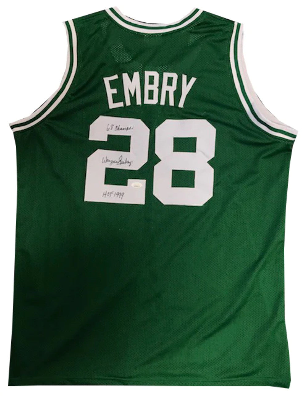 Wayne Embry Autographed "68 Champs Hof 1999" Boston Celtics Jersey (Jsa)