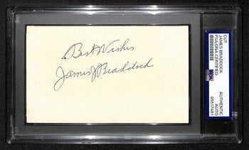 James Braddock Signed/Inscr Cut On 3X5 Index Card Boxer Psa/Dna 197806