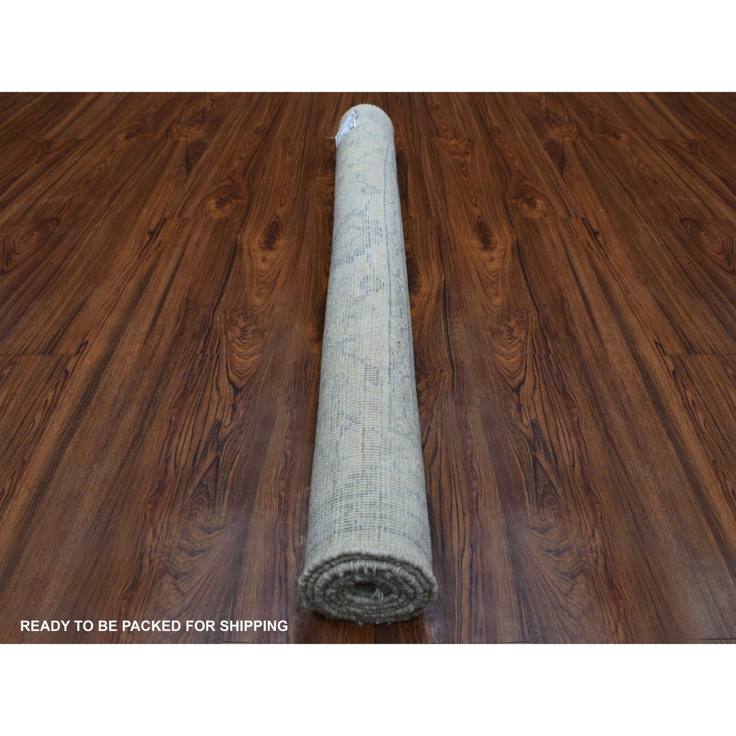 4'X5'10" Gray Hand Knotted Afghan Angora Oushak Soft Wool Oriental Rug