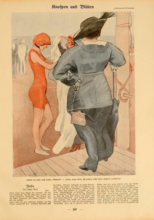 Simplicissimus 1913 By Marcello Dudovich Beach Scene On Linen