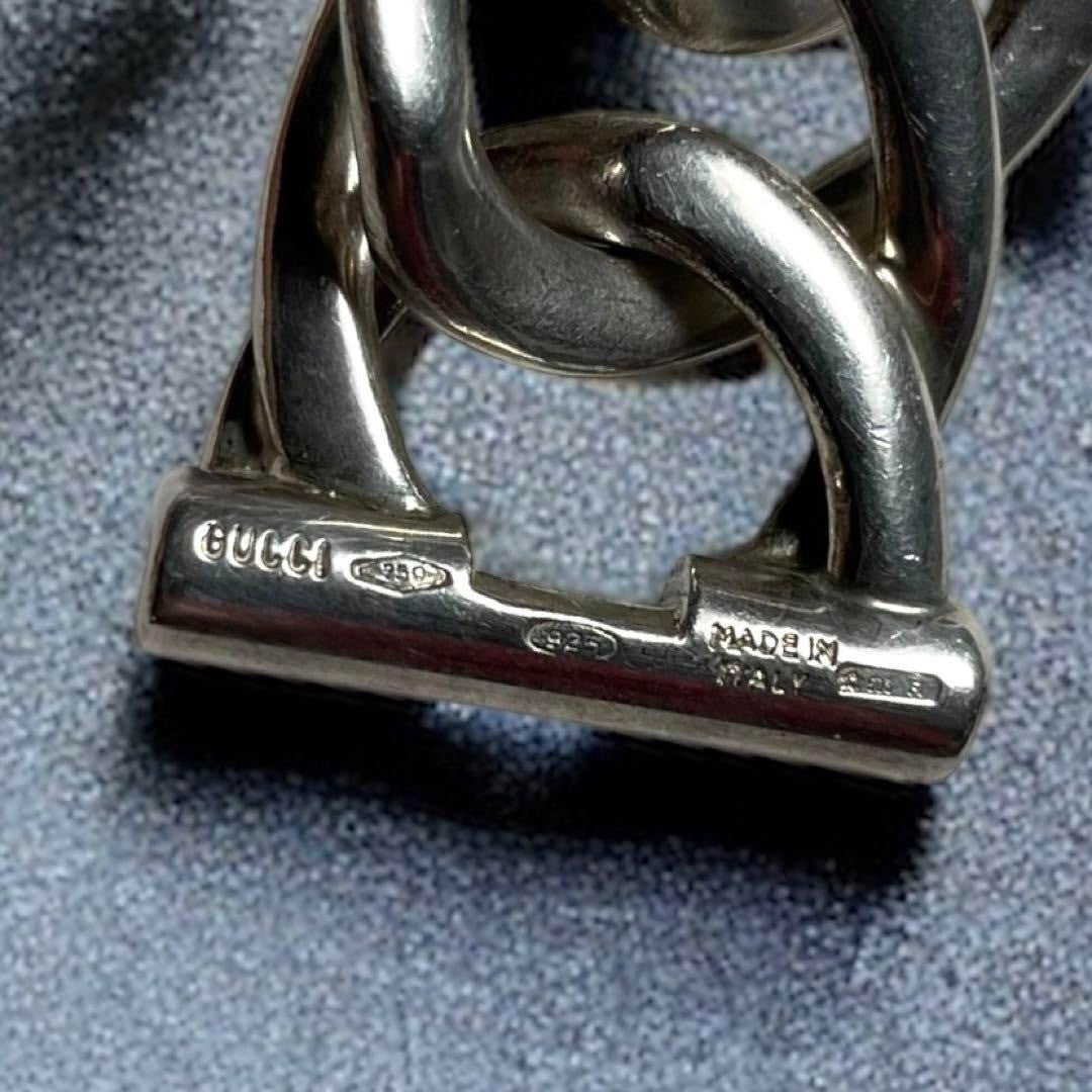 inches Gucci Sun Motif Chain Bracelet Sterling Silver and 18K Yellow Gold 7.48