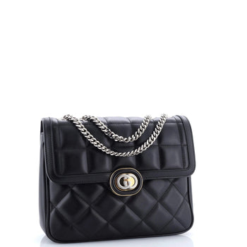 Gucci Deco Chain Flap Bag Mixed Matelasse Leather Small