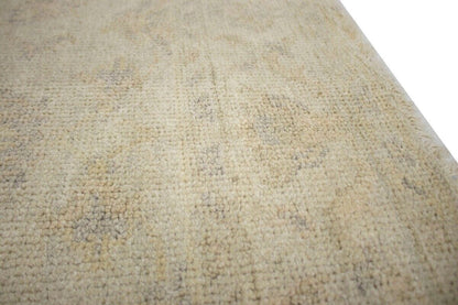 Handmade Oushak Chobi Oriental Rug Muted Floral