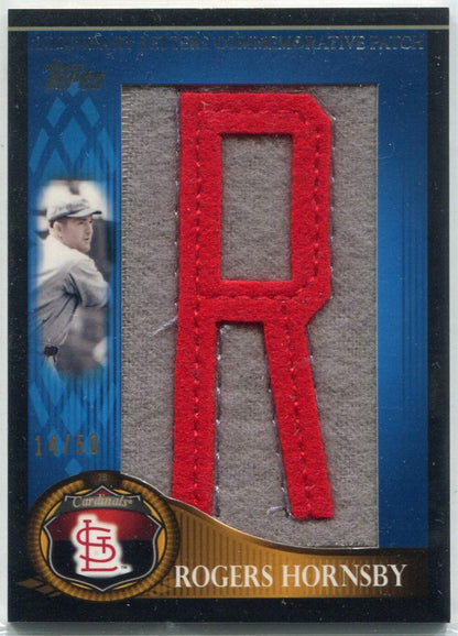 Rogers Hornsby 2009 Topps Legends Of The Game Commemorative Letter Patch Card #L