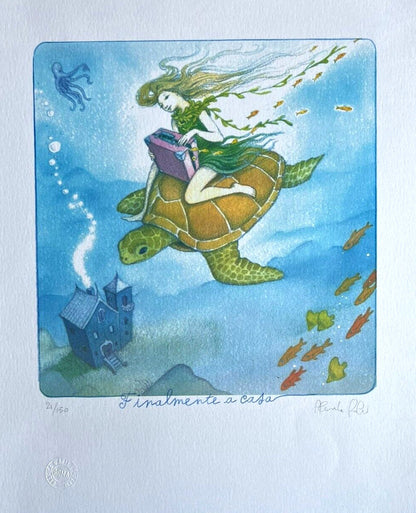 Alessandra Roberti Lithograph Tecnica Mista Pastello Firmata Numerata