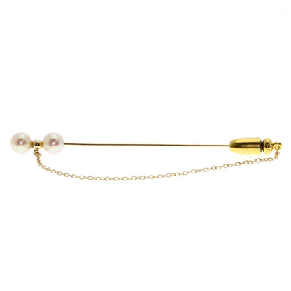 Mikimoto Pearl Pearl Pin Brooch Brooch K14 Yellow