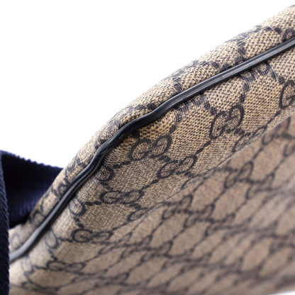 Gucci Zip Top Messenger Bag Gg Coated Canvas Large