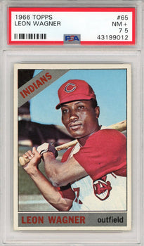 7.5) Leon Wagner 1966 Topps Card #65 (PSA NM+