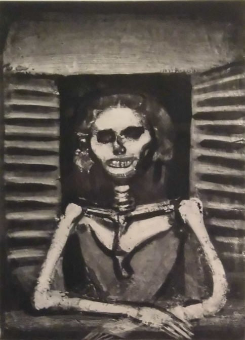 Georges Rouault "Les Fleurs du Mal: ??Skeletons" copperplate engraving Signed