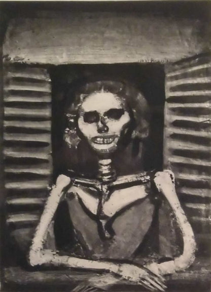 Georges Rouault "Les Fleurs du Mal: ??Skeletons" copperplate engraving Signed
