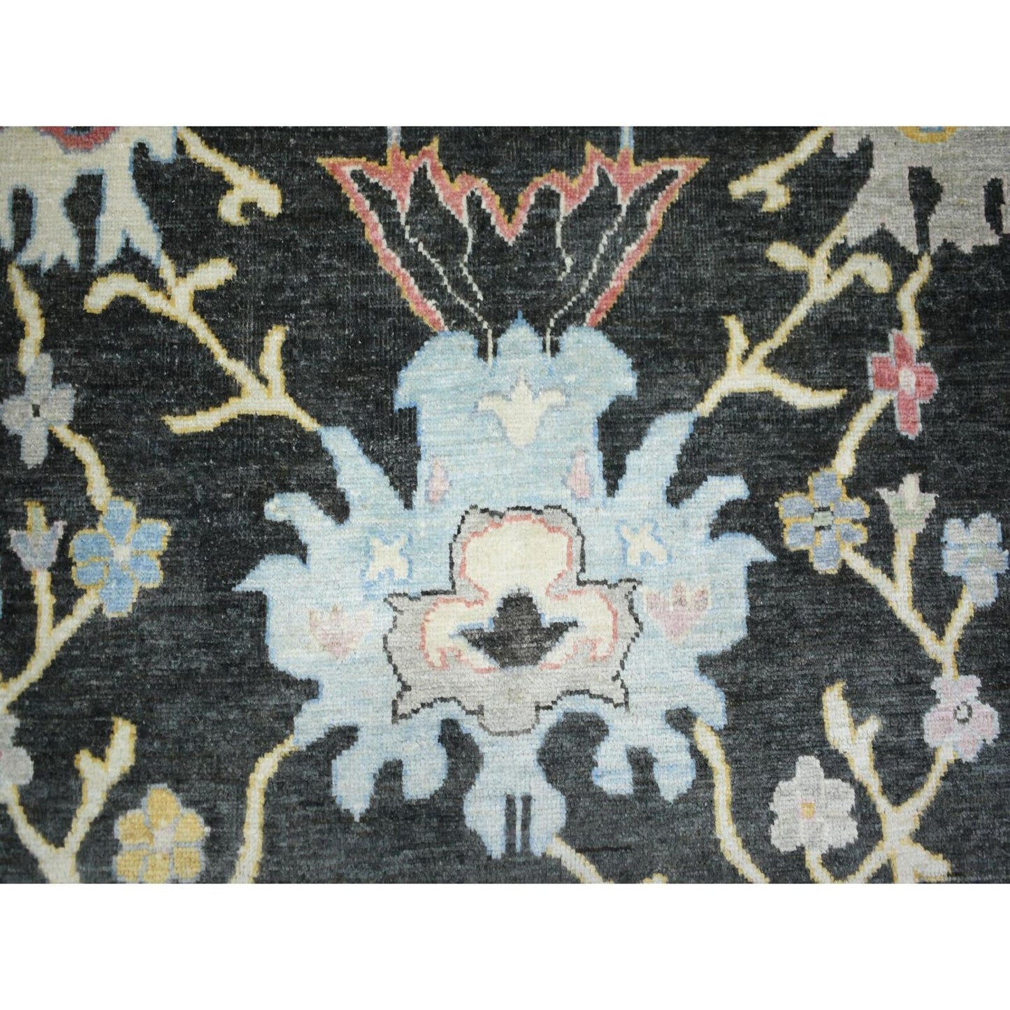 11'9"X17'7" Black Afghan Angora Oushak Wool Hand Knotted Oversized Rug