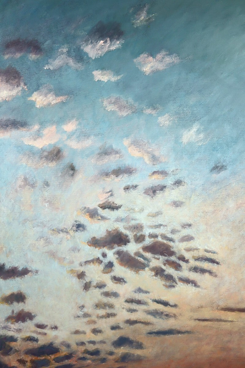 Nancy B. Bandy Hazy Dawn 1990 Original Oil Painting Large 36X48 Landscape Sky