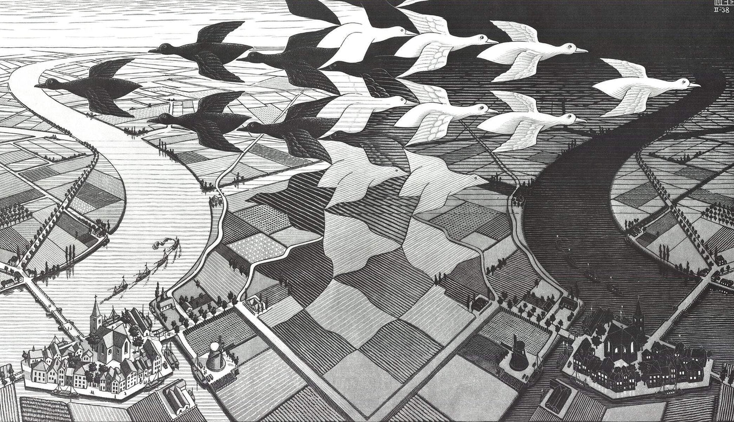 M.C. Escher Day And Night " Poster Modernism
