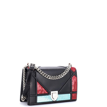 Christian Dior Diorama Flap Bag Sequin Embellished Lambskin Medium
