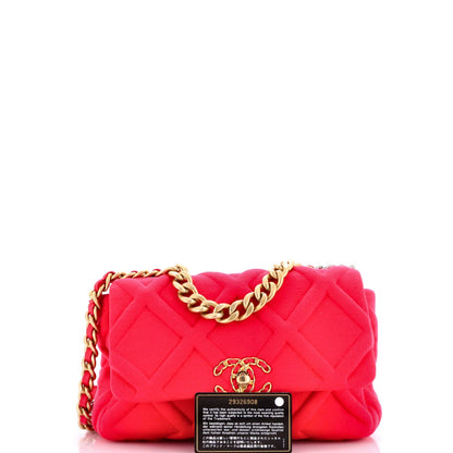 Chanel 19 Flap Bag Quilted Jersey Medium