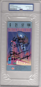 John Riggins Superbowl Xvii Autographed Ticket Psa Authentic Auto