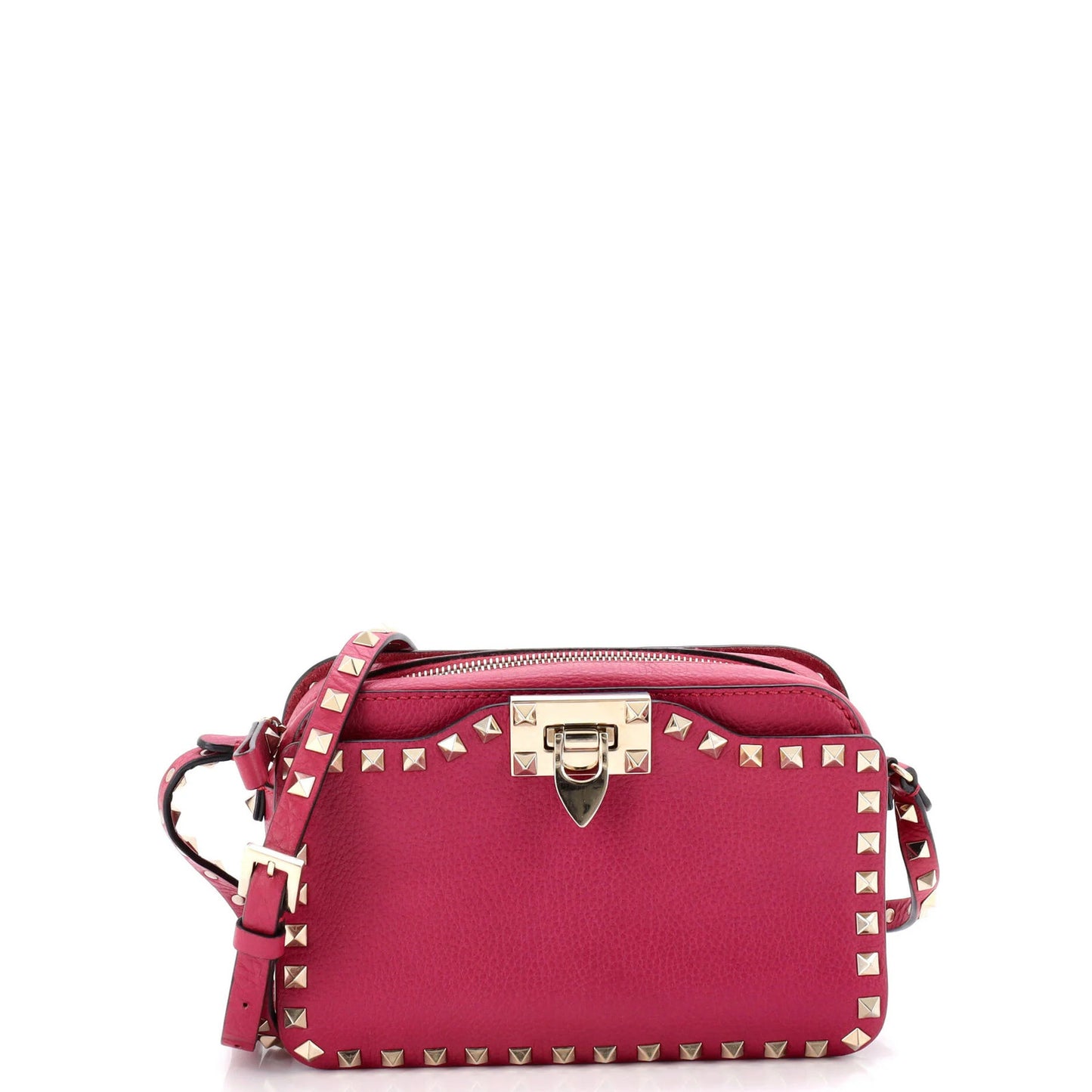 Leather Valentino Garavani Rockstud Flip Lock Camera Crossbody Bag