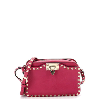 Leather Valentino Garavani Rockstud Flip Lock Camera Crossbody Bag