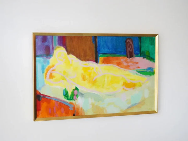 Bruun Reclining Model Oil Painting by Buster